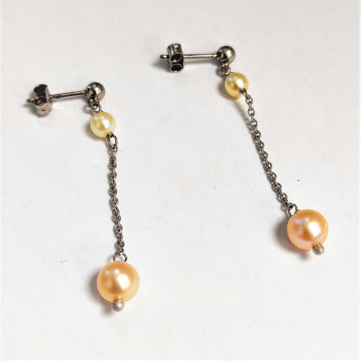 Boucles d'Oreilles Perles de Culture Or blanc