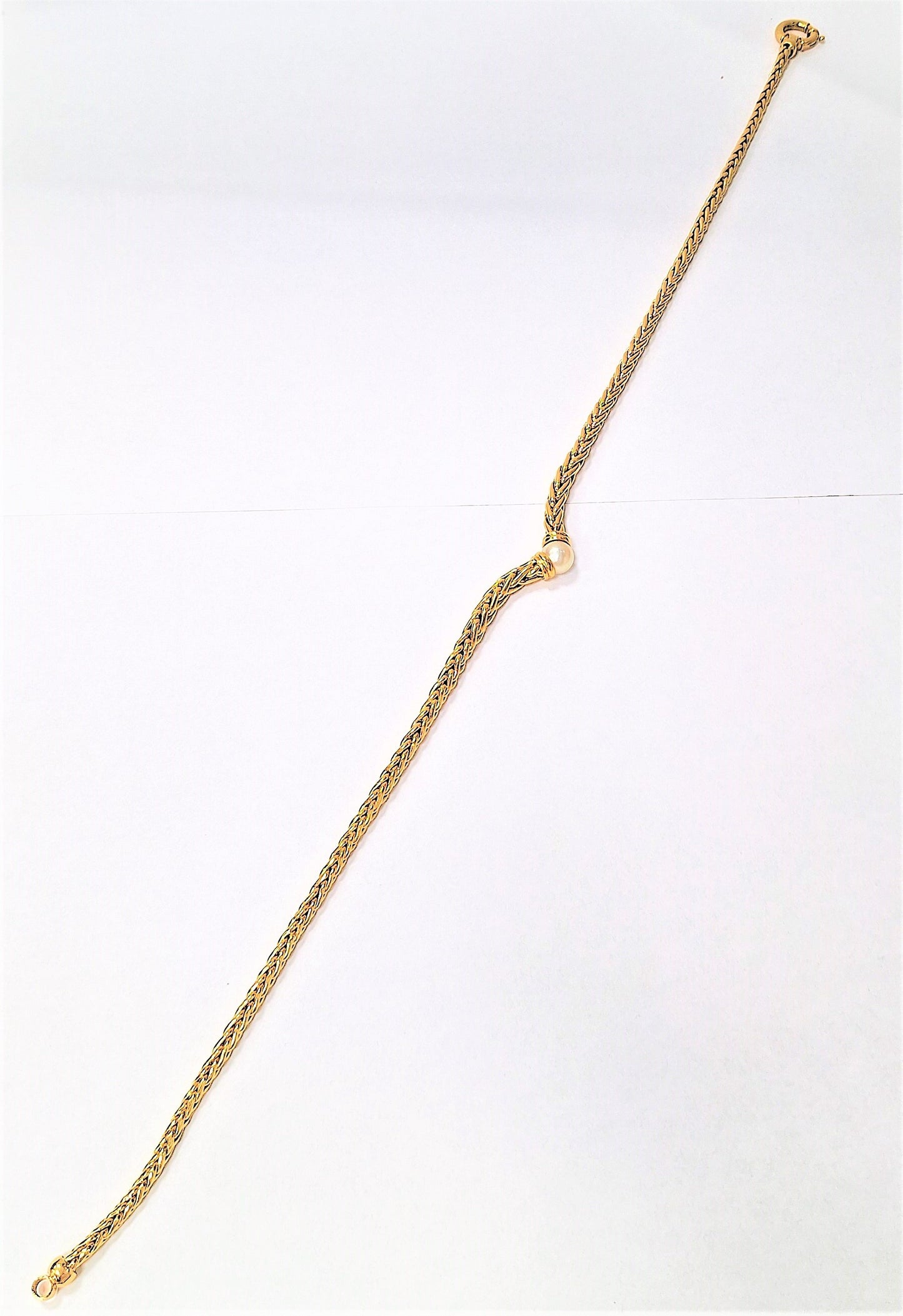 Collier maille Palmier Perle Or jaune