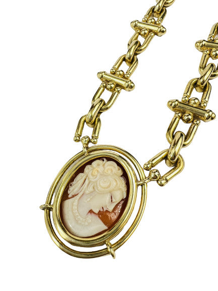 Collier Grosse Maille Avec Camée
