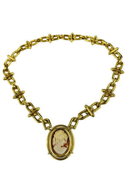 Collier Grosse Maille Avec Camée