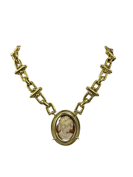 Collier Grosse Maille Avec Camée