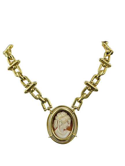 Collier Grosse Maille Avec Camée