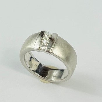 Bague Garel avec 3 Diamants Or blanc T54