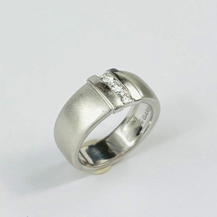 Bague Garel avec 3 Diamants Or blanc T54
