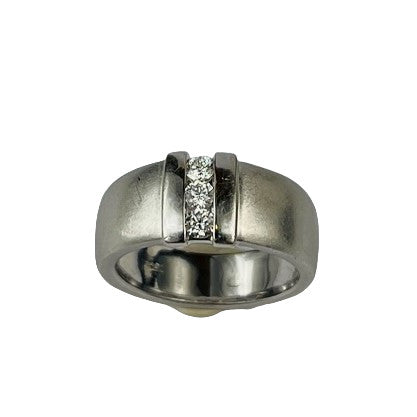 Bague Garel avec 3 Diamants Or blanc T54