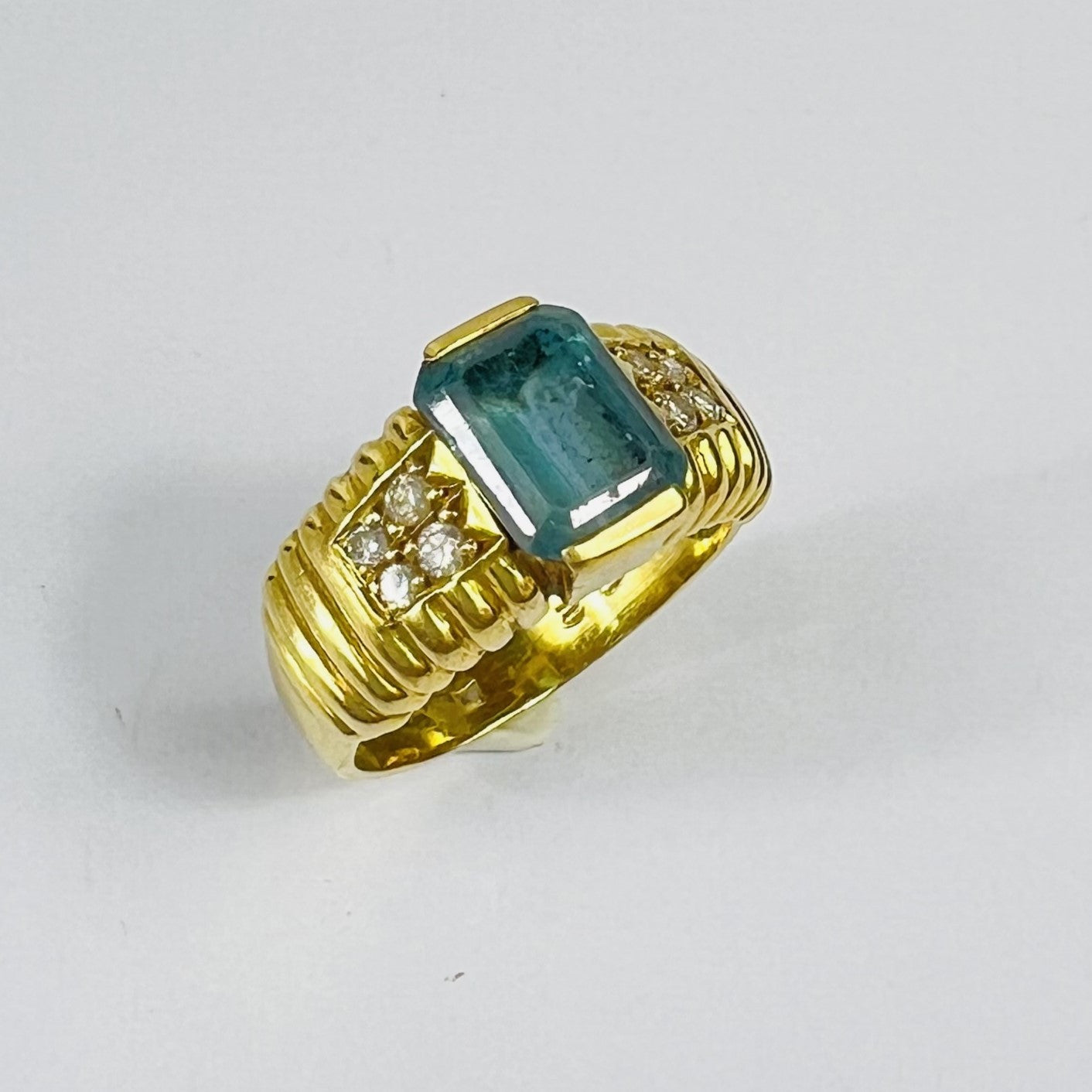 Bague Or Jaune avec Topaze et Diamants