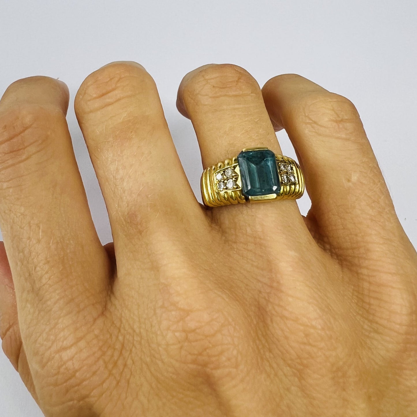 Bague Or Jaune avec Topaze et Diamants
