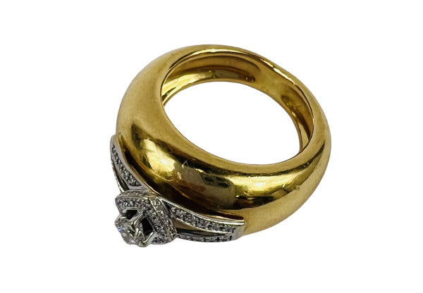 Bague 2 Ors 18K avec Diamant 0.15ct T53