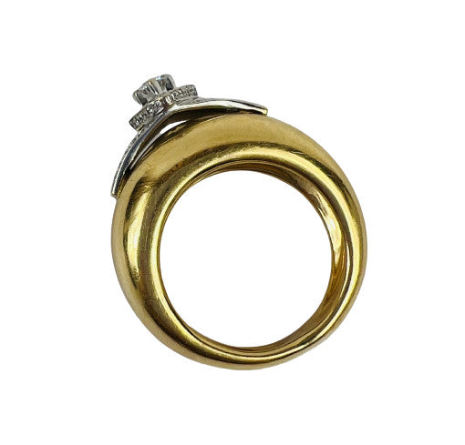 Bague 2 Ors 18K avec Diamant 0.15ct T53
