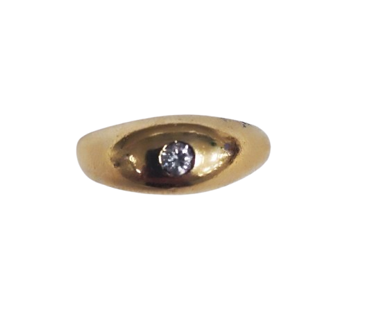 Bague Solitaire en Or Jaune 18K avec Diamant
