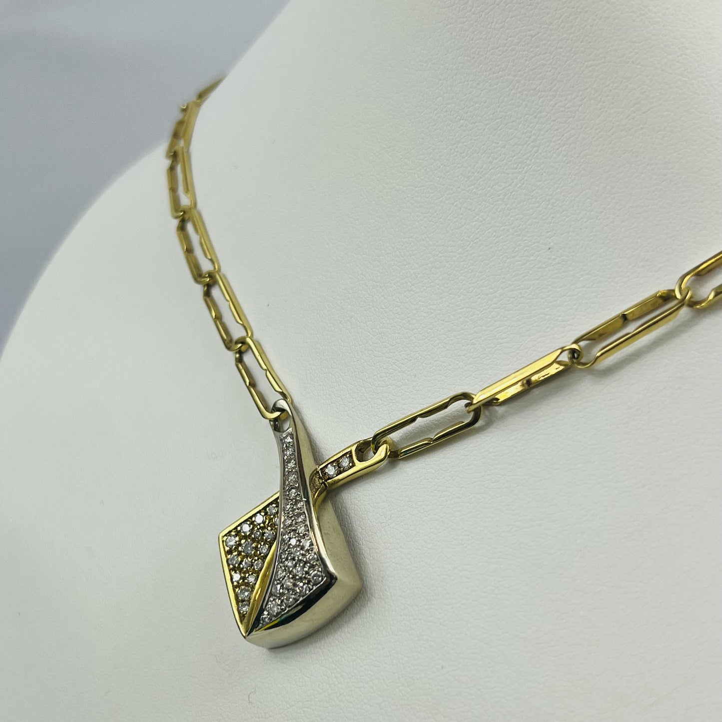 Colliers 2 Ors 18K avec Diamants Lg 40cm