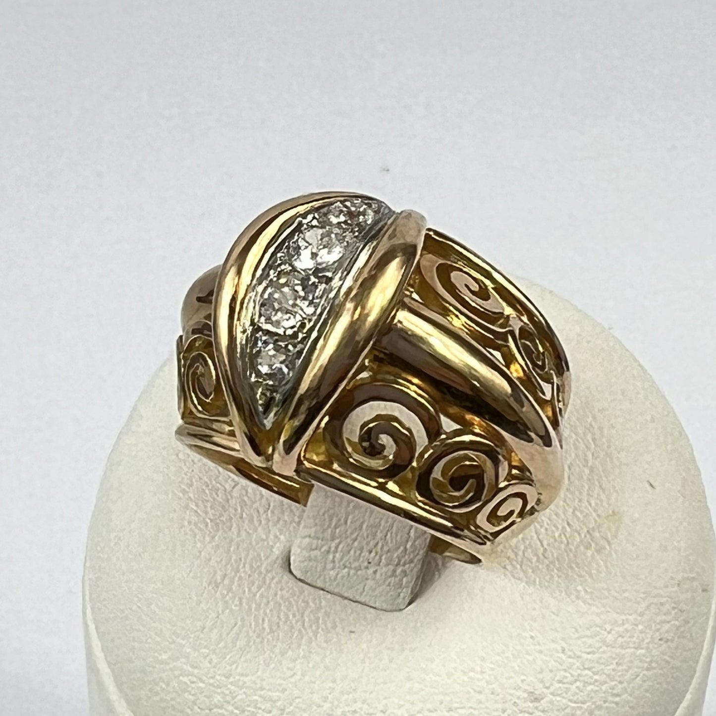 Bague Or et Platine avec 4 Diamants
