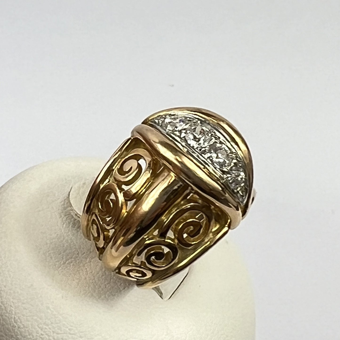 Bague Or et Platine avec 4 Diamants