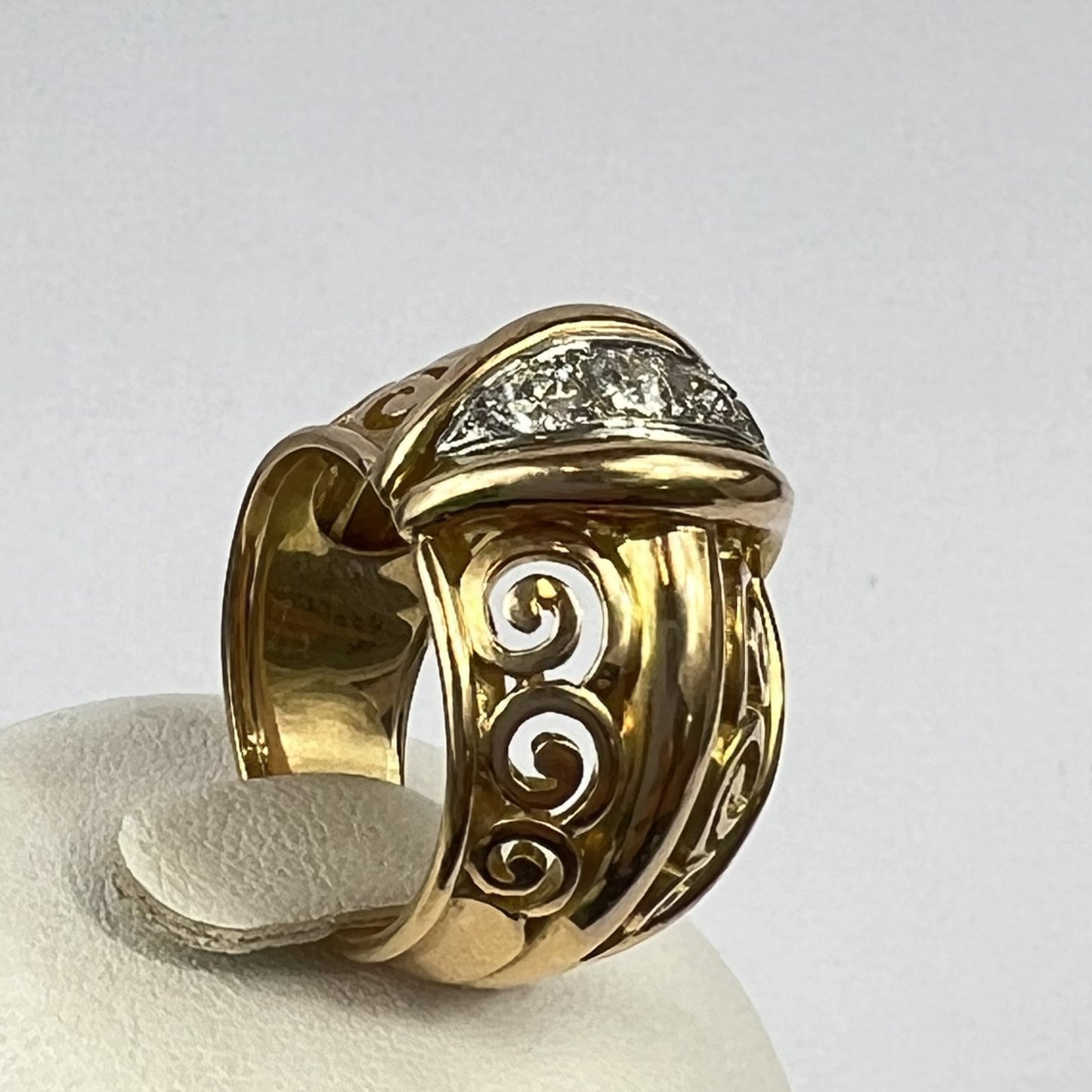 Bague Or et Platine avec 4 Diamants