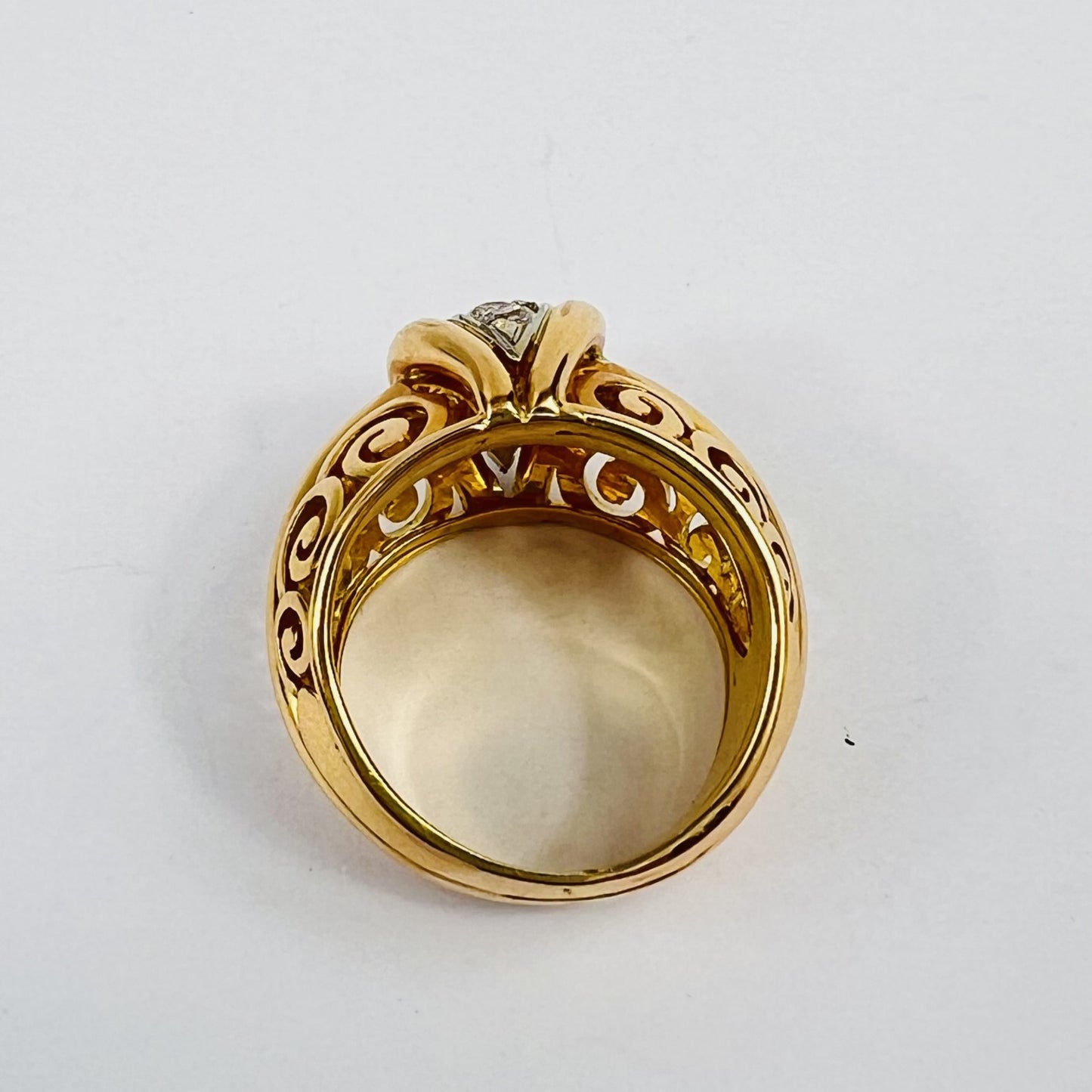 Bague Or et Platine avec 4 Diamants