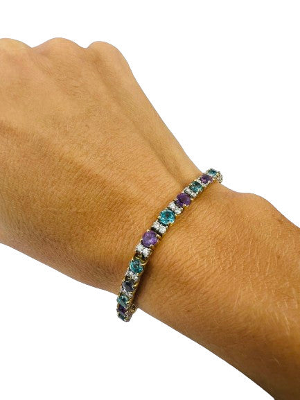 Bracelet Rivière Améthyste Diamants