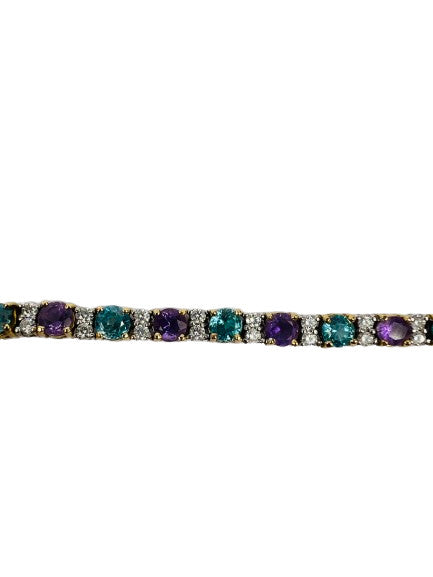 Bracelet Rivière Améthyste Diamants