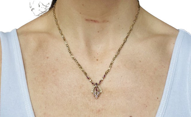 Collier Or avec Rubis et Diamants