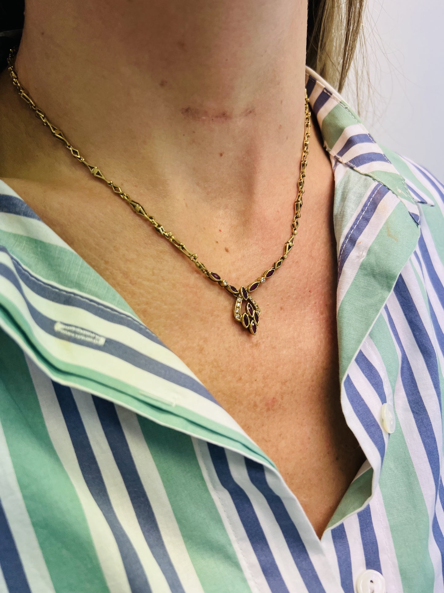 Collier Or avec Rubis et Diamants