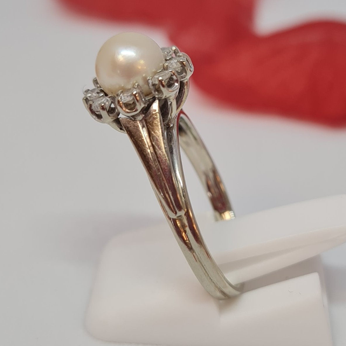 Bague Or avec Perle et Diamants