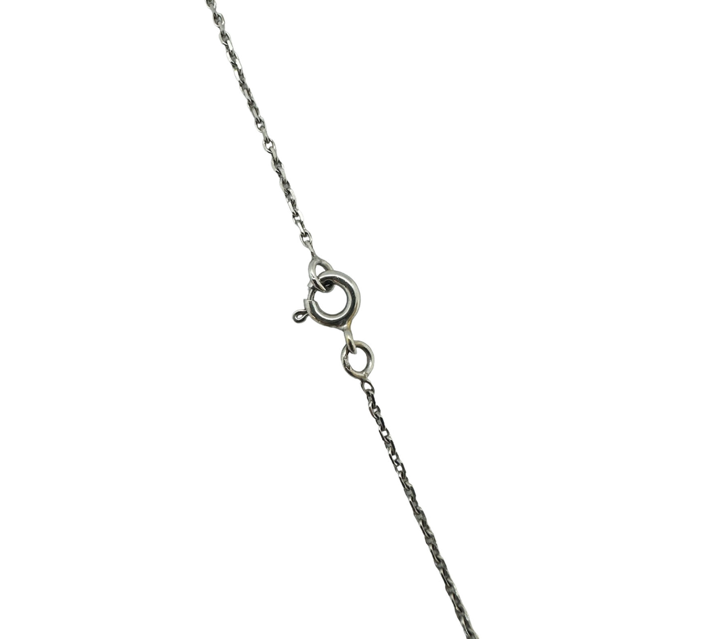 Collier Or Blanc avec Pierre Bleue