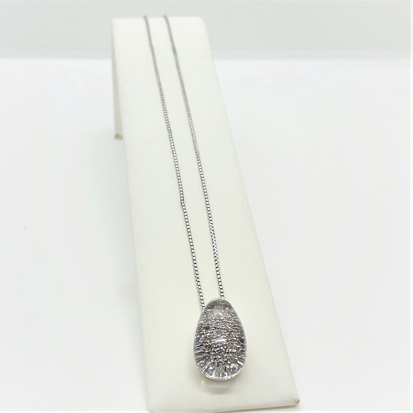 Collier Pendentif Pavage Diamants Or blanc