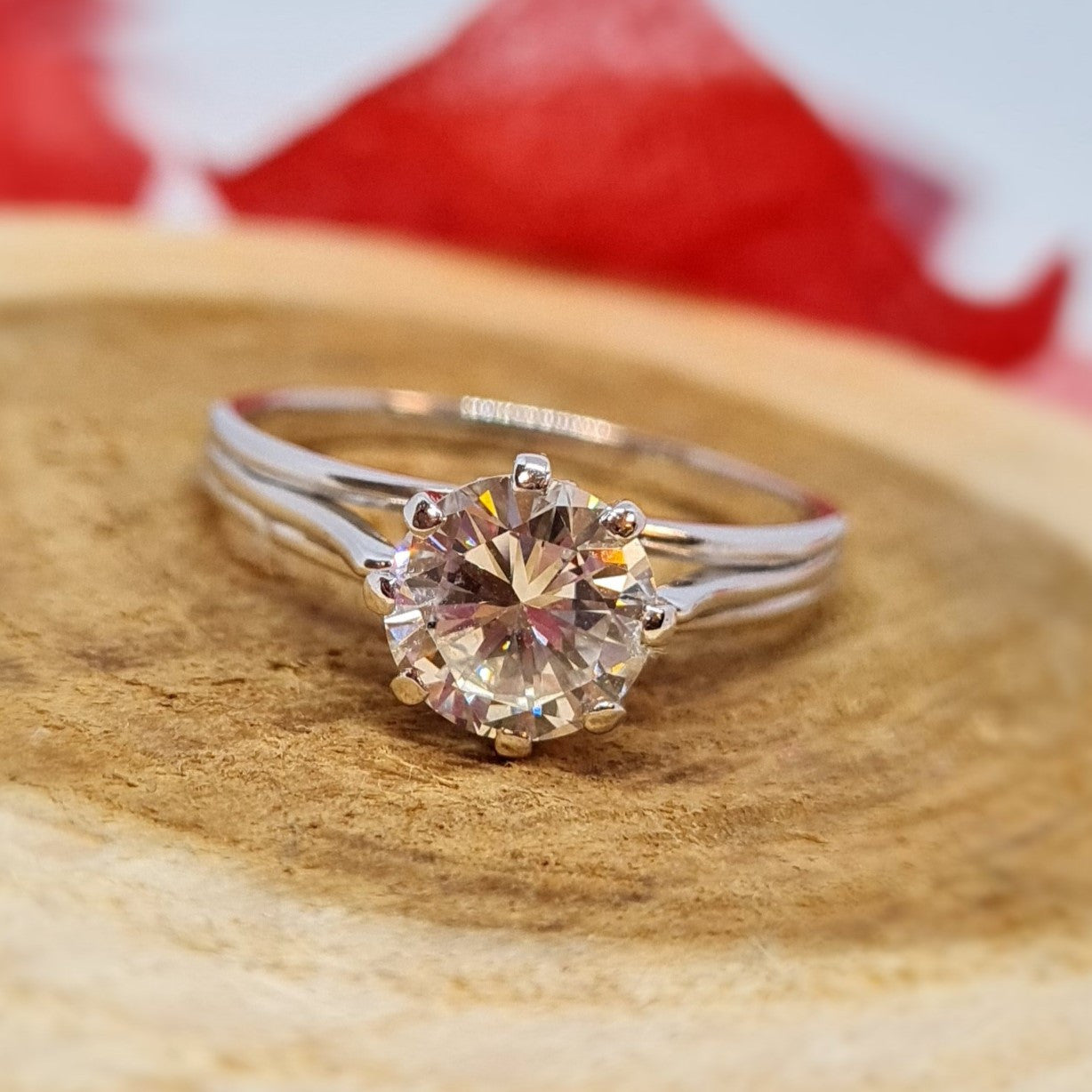 Bague Or avec Diamant Solitaire 1.47ct