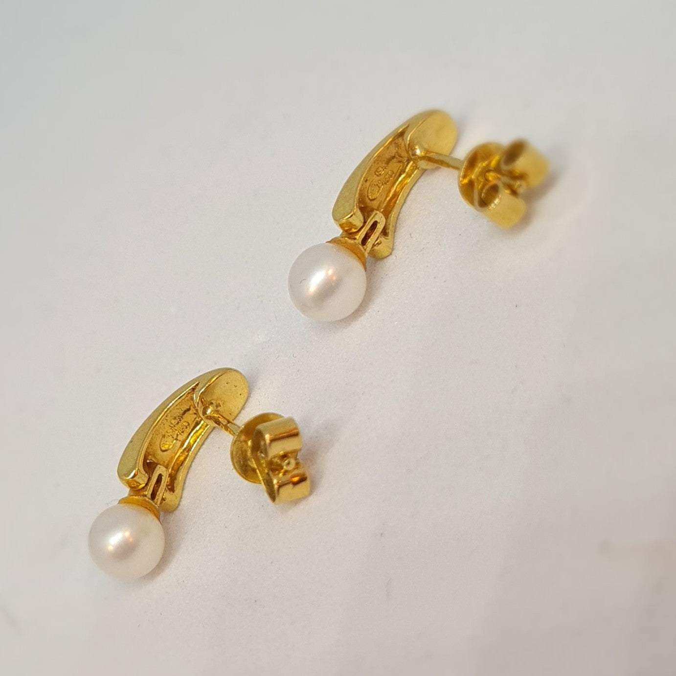Boucles d'Oreille Or avec Perles de Culture