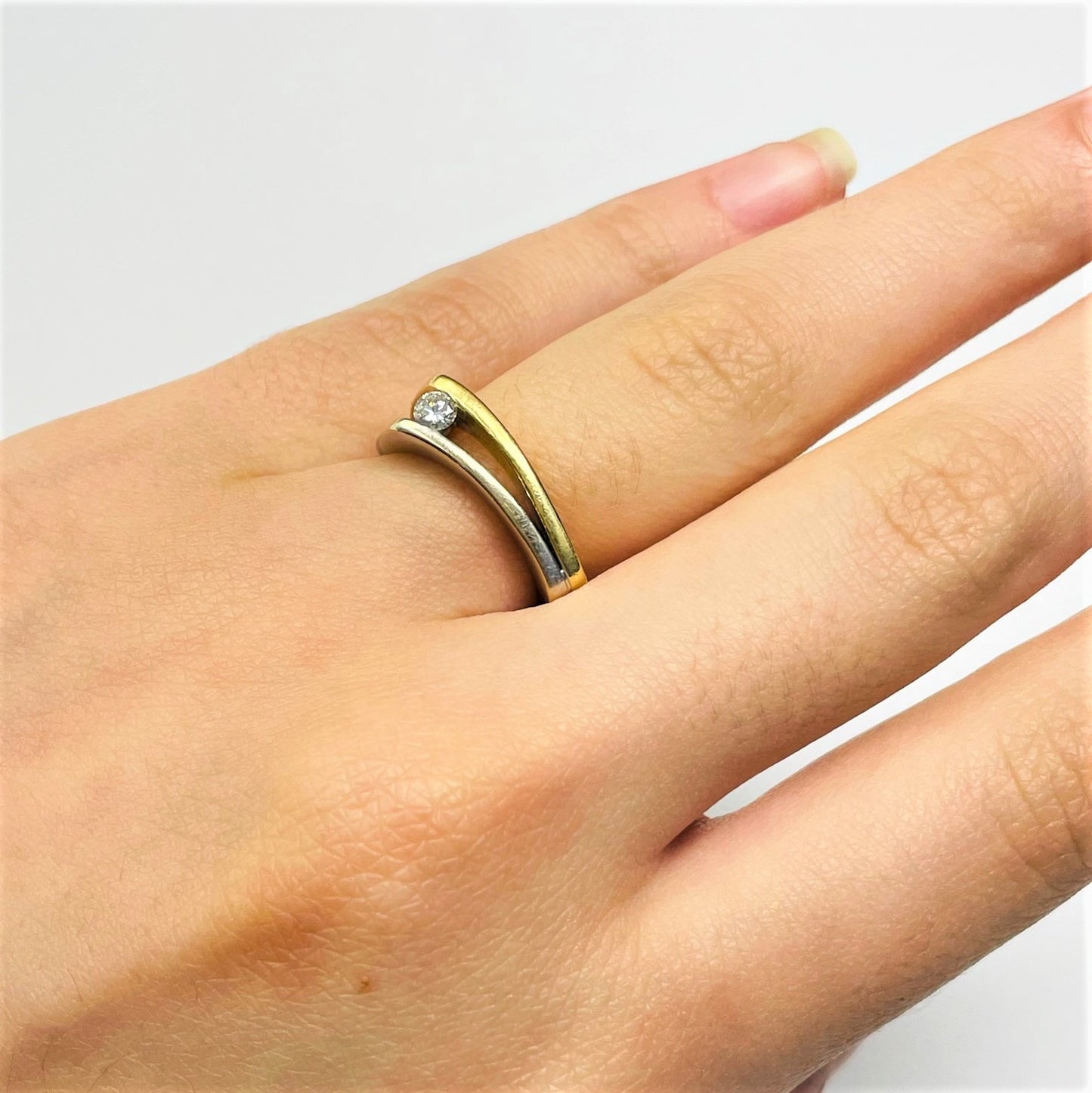 Bague 2 Ors avec Diamant
