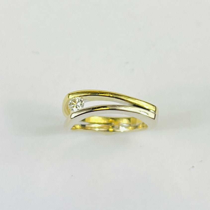 Bague 2 Ors avec Diamant