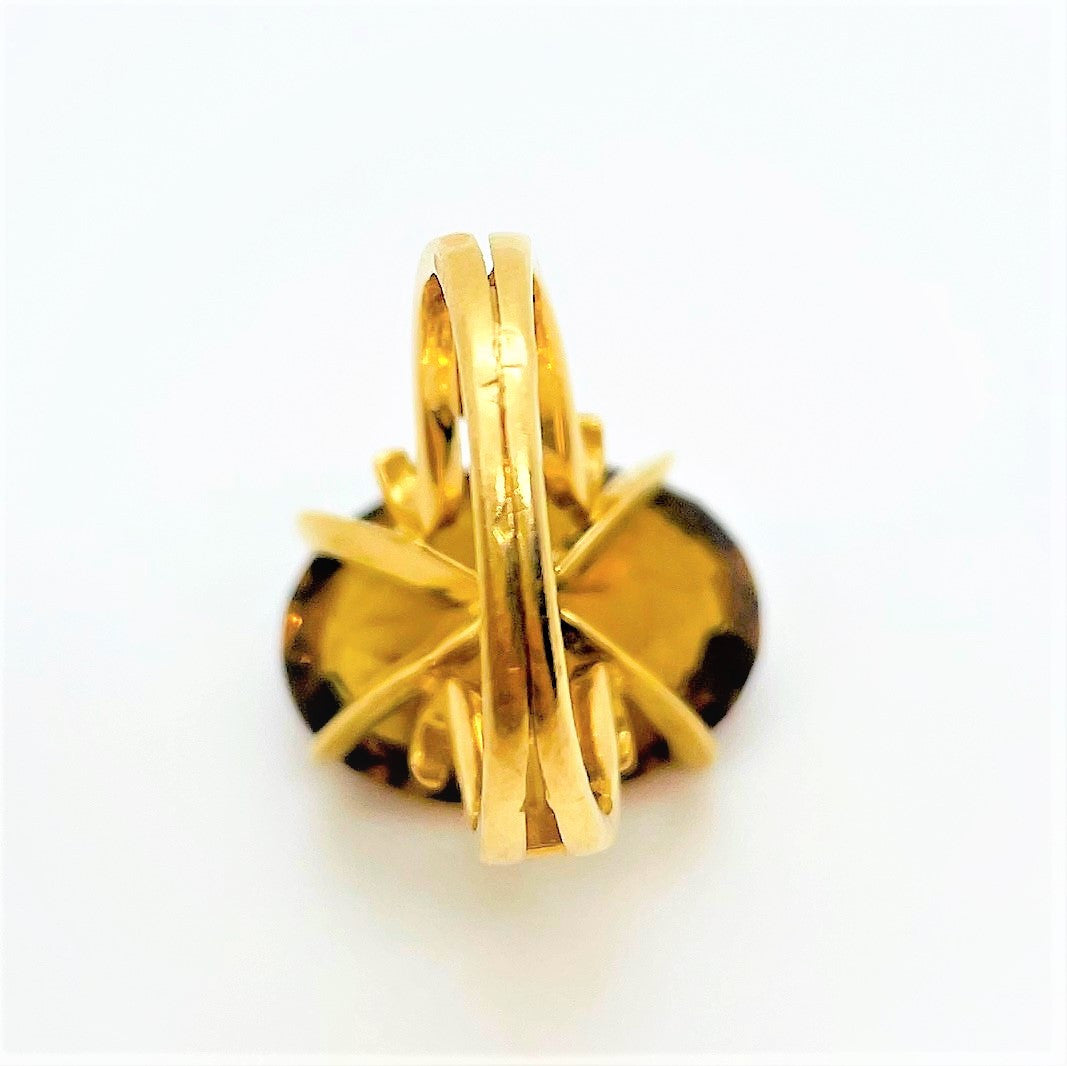 Bague Or Jaune avec Citrine Madère