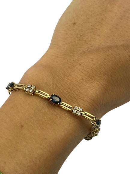 Bracelet Or avec Saphirs et Diamants