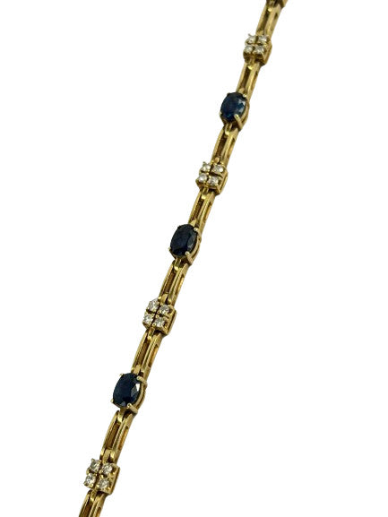 Bracelet Or avec Saphirs et Diamants