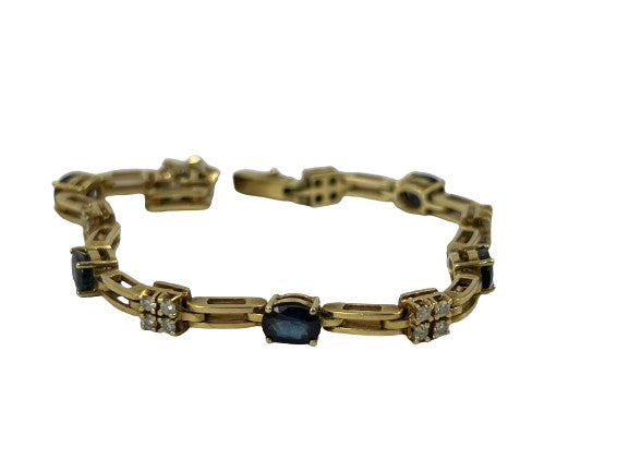 Bracelet Or avec Saphirs et Diamants