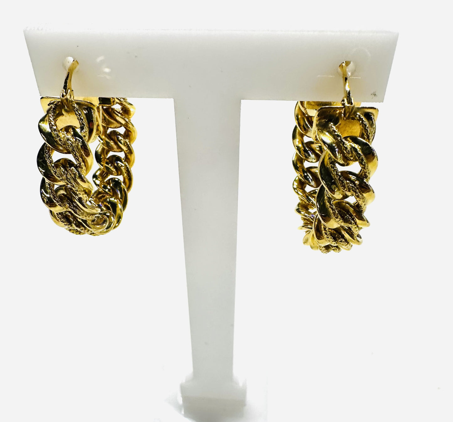Boucles d'Oreille Or Maille Gourmette