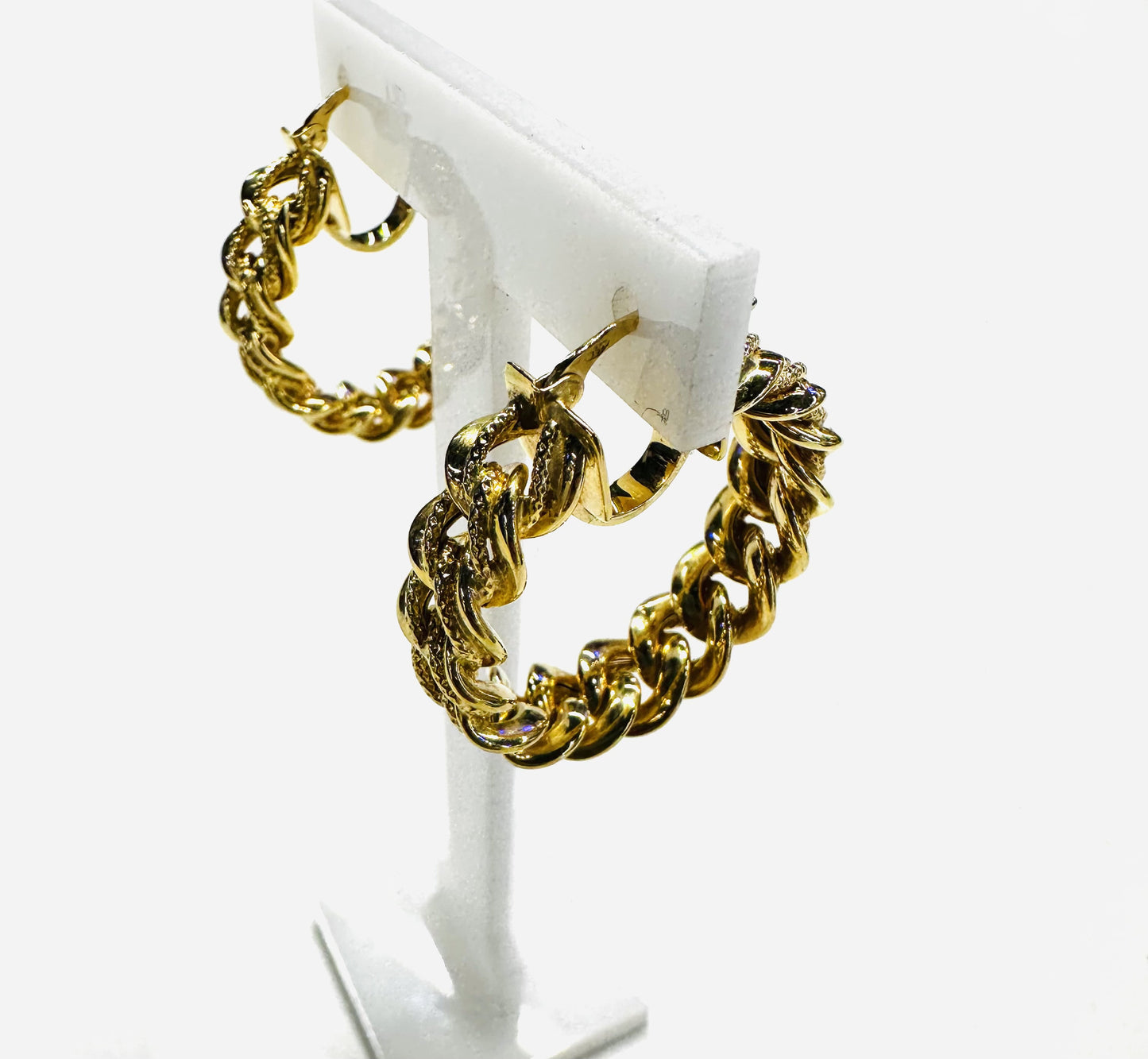 Boucles d'Oreille Or Maille Gourmette
