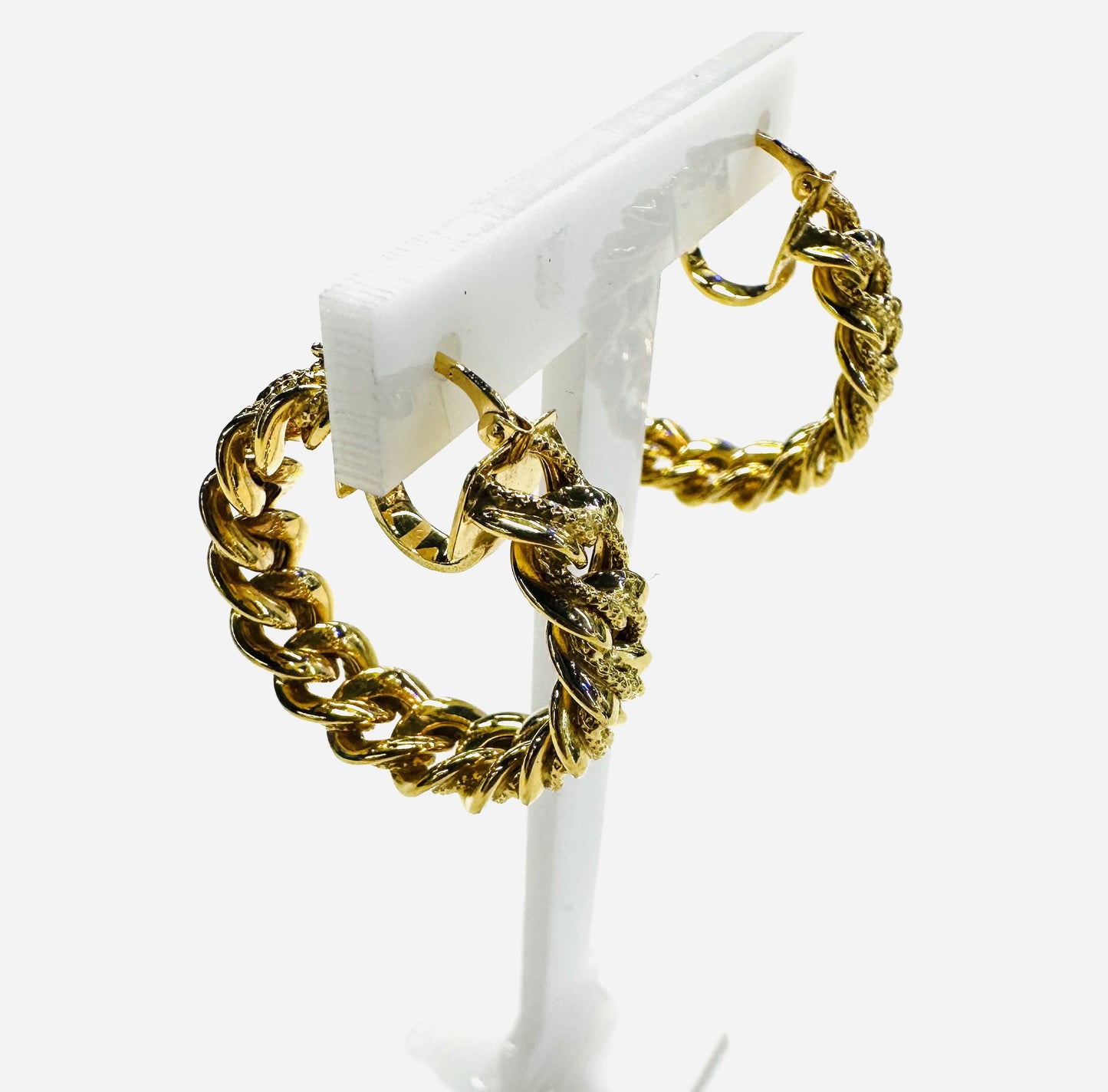 Boucles d'Oreille Or Maille Gourmette