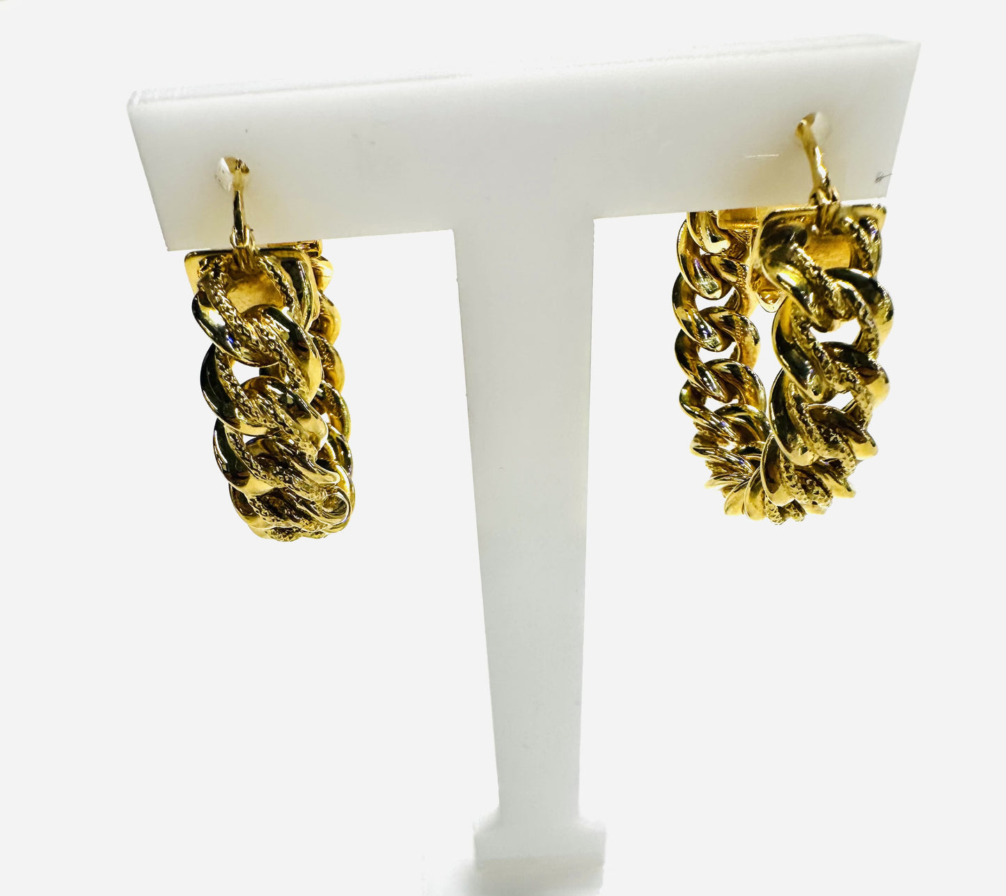 Boucles d'Oreille Or Maille Gourmette