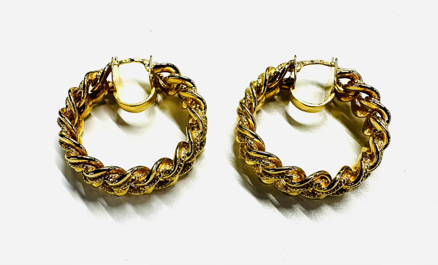 Boucles d'Oreille Or Maille Gourmette