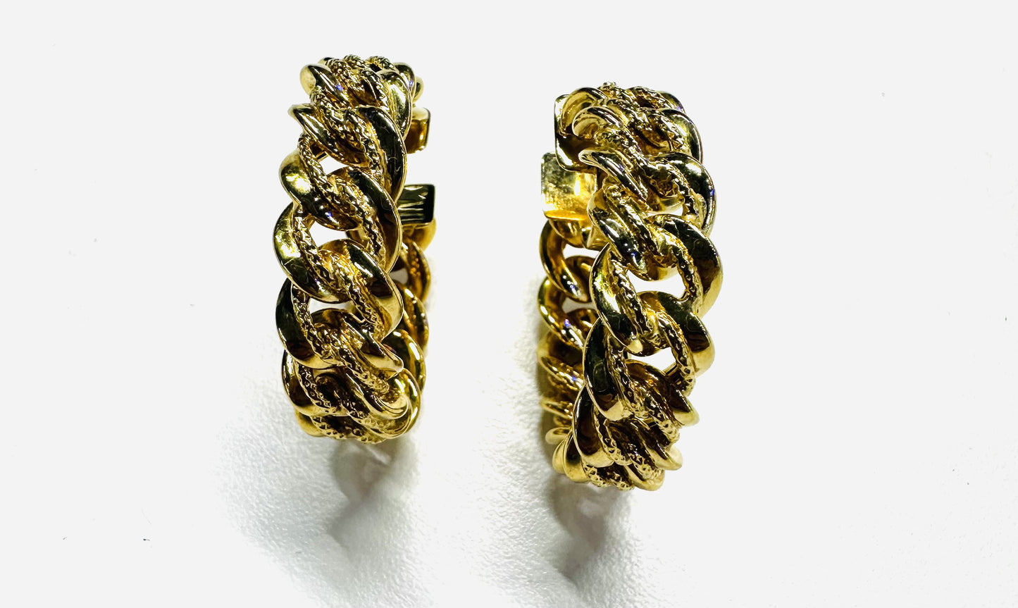Boucles d'Oreille Or Maille Gourmette