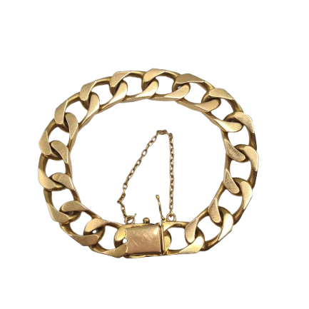 Bracelet Gourmette Or Jaune 18K Tête d'Aigle Longueur 18