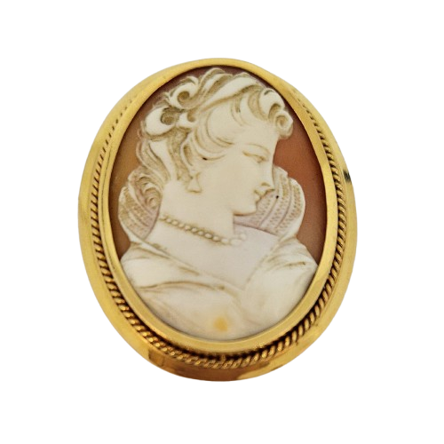 Pendentif/ broche Camée en Or