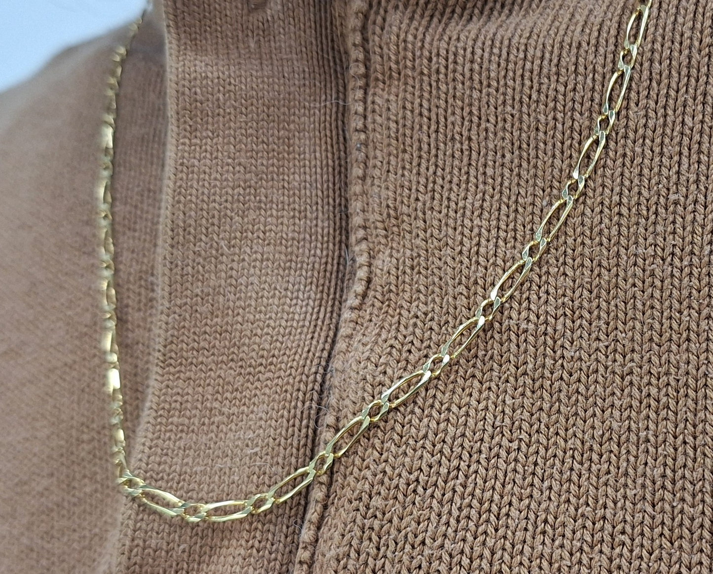 Collier or maille figaro