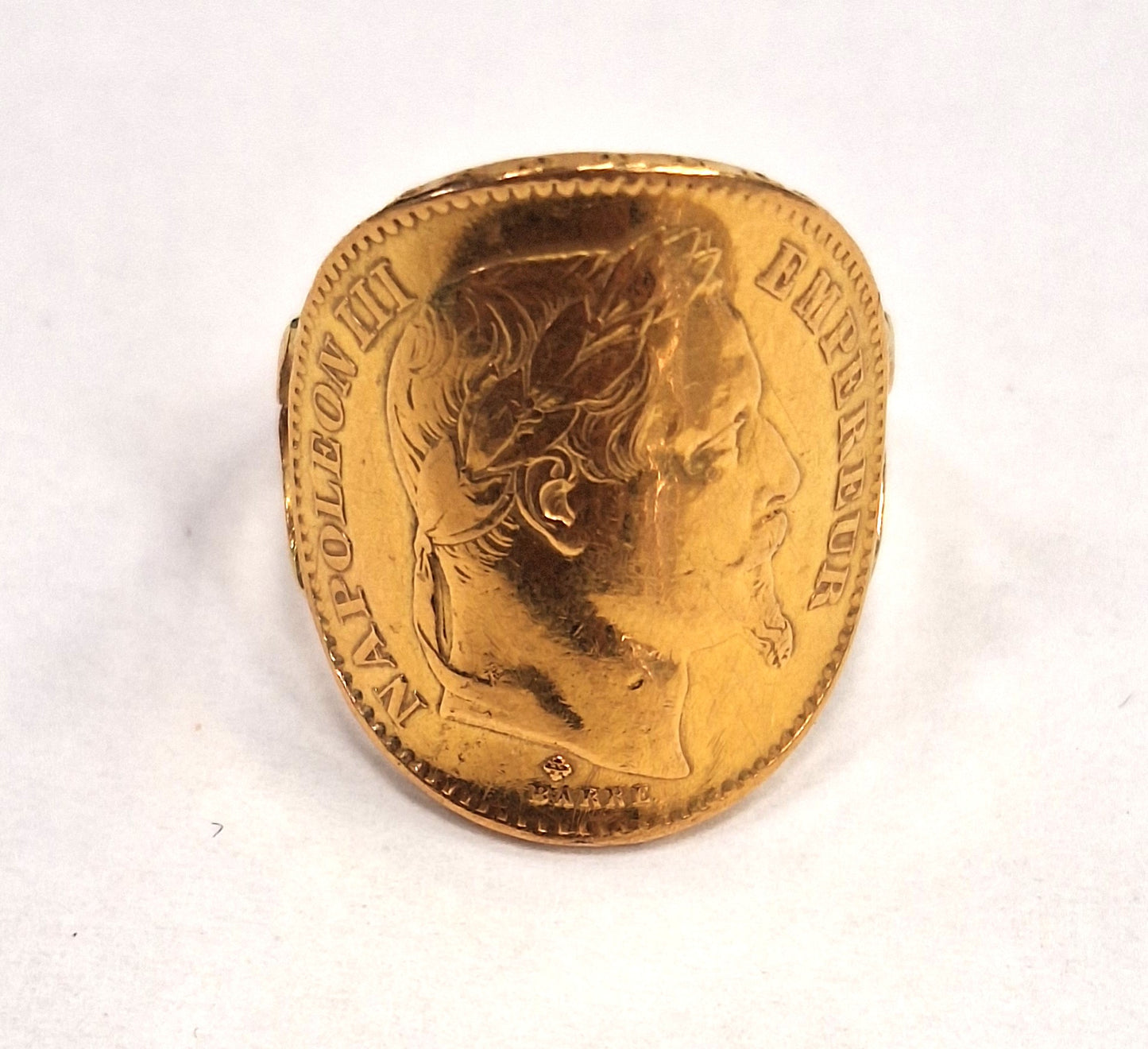 Bague Or avec Pièce 20 fcs Napoléon 1868
