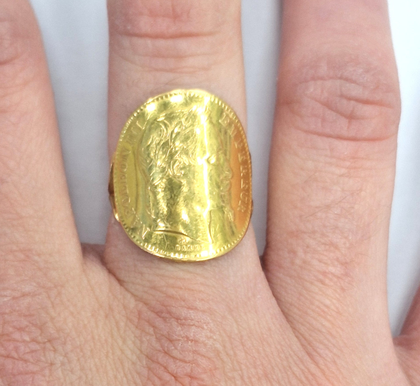Bague Or avec Pièce 20 fcs Napoléon 1868