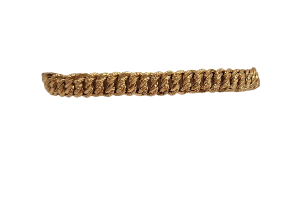 Bracelet Maillon Maille Américaine Or Jaune