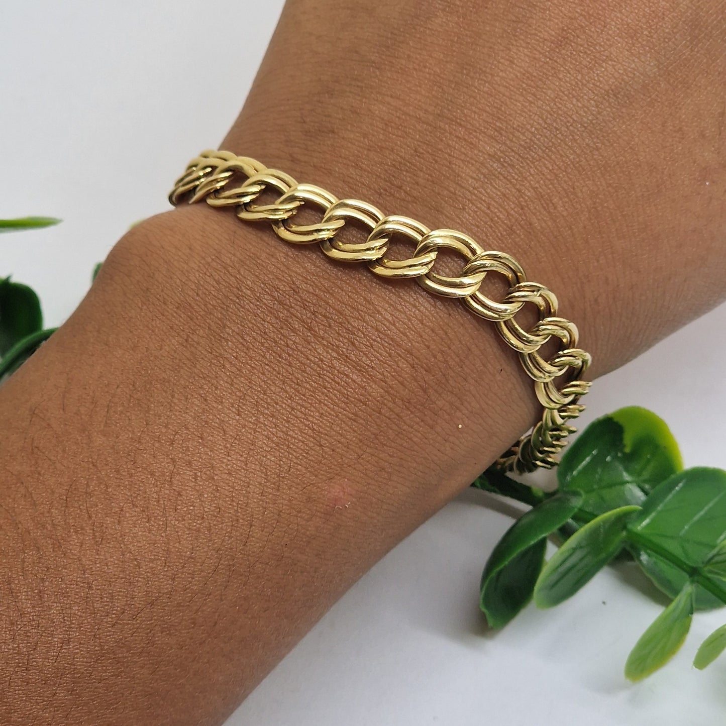 Bracelet or maille gourmette