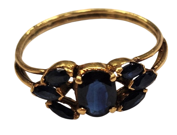 Bague en Or Jaune avec Saphirs
