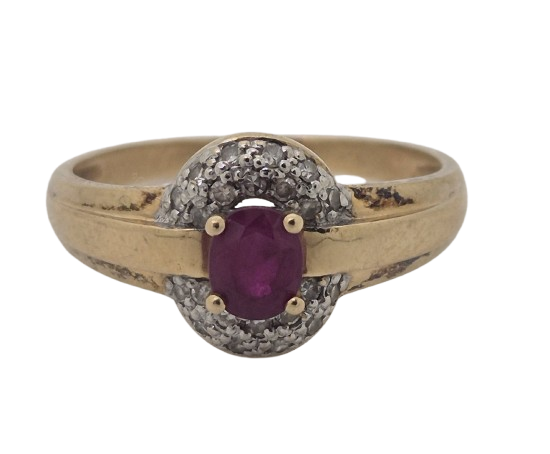 Bague en Or 18K avec diamants et rubis