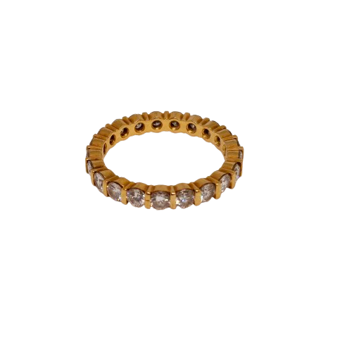 Bague Tour complet en Or jaune 18K 20 diamants 0.10 carats